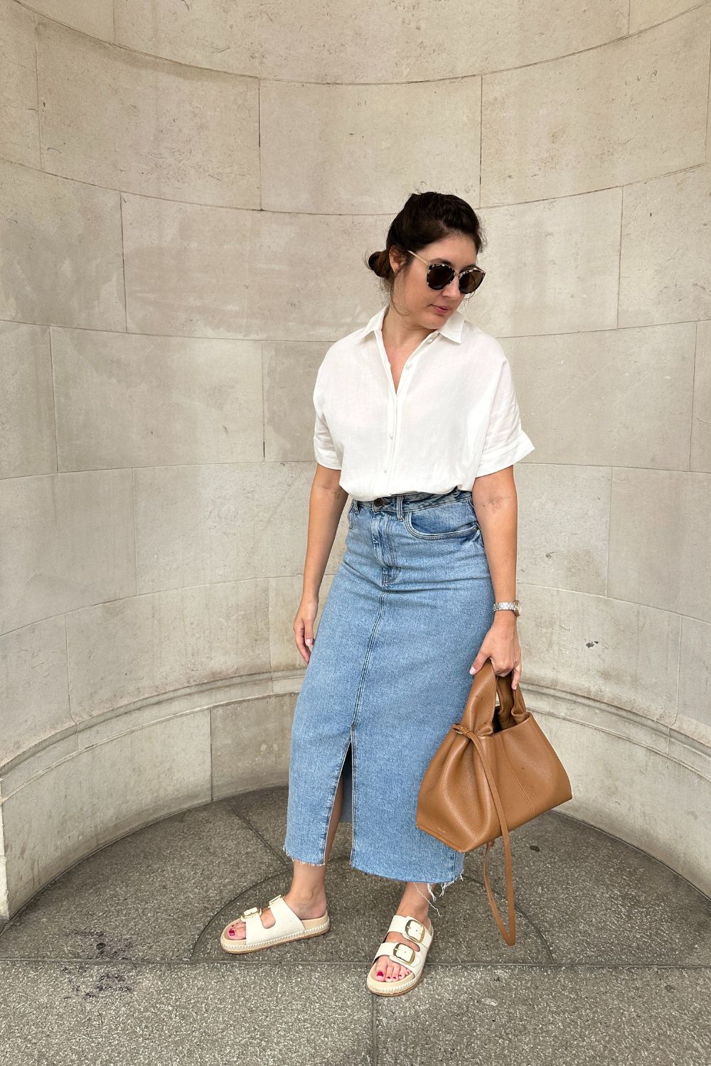 Oversized White Tencel Linen Blend Shirt