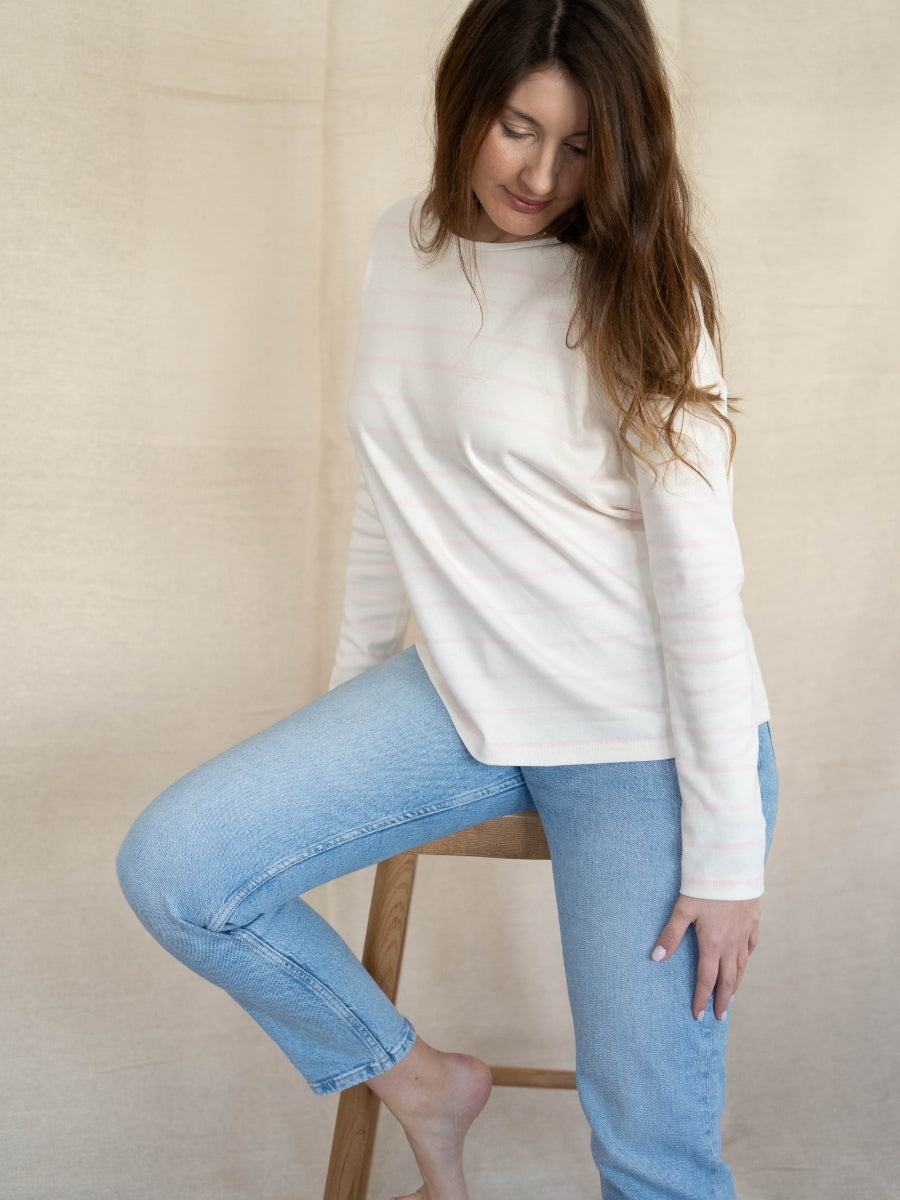 Pink Organic Cotton Breton Top