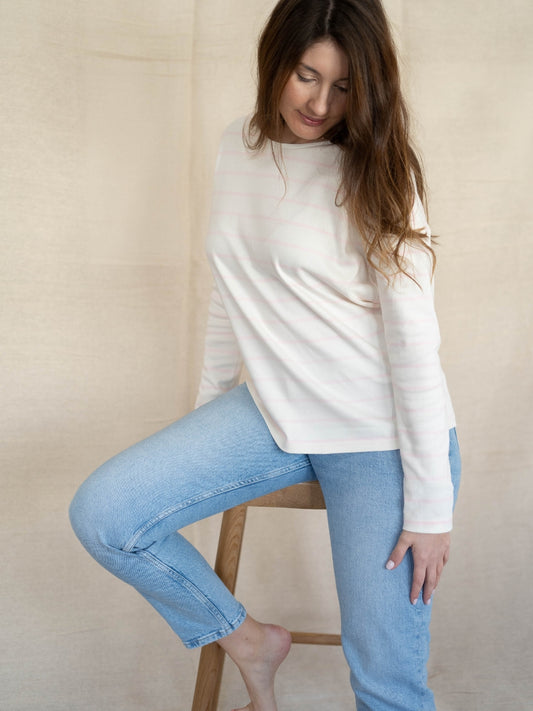 Pink Organic Cotton Breton Top