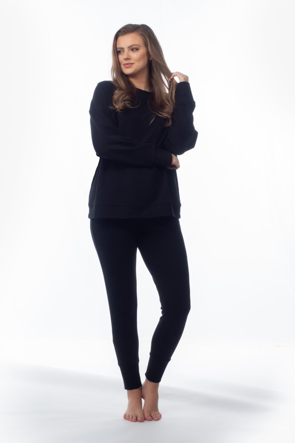 Black Tencel Loungewear Set - Onesta UK - #ethical_Clothes#