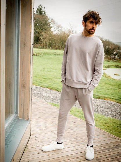 Grey Tencel Loungewear Joggers with Fleece Lining - Onesta UK - #ethical_Clothes#