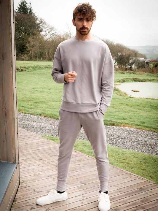 Grey Tencel Loungewear Joggers with Fleece Lining - Onesta UK - #ethical_Clothes#