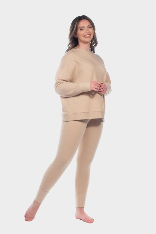 Sandbeige Tencel Loungewear Set - Onesta UK - #ethical_Clothes#