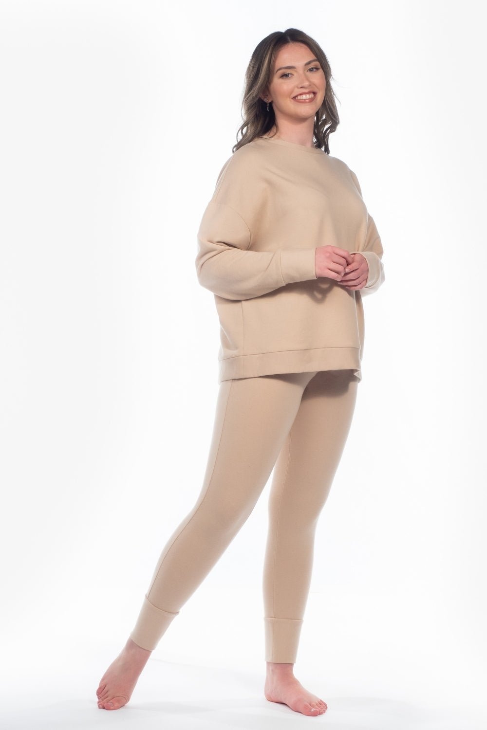 Sandbeige Tencel Loungewear Set - Onesta UK - #ethical_Clothes#