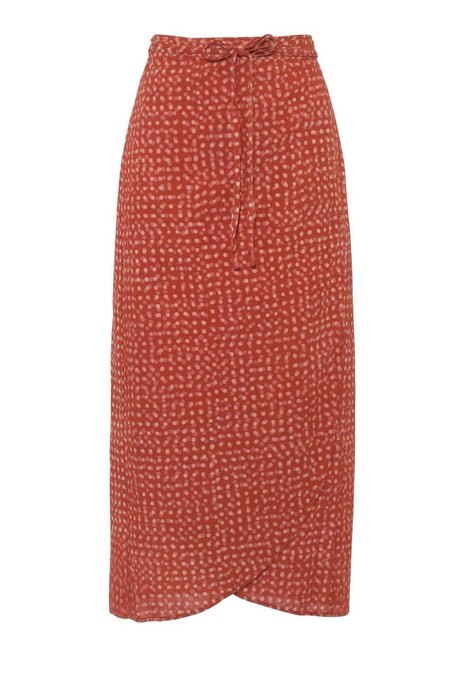 Organic Cotton Midi Wrap Skirt Raspberry - Onesta UK - #ethical_Clothes#